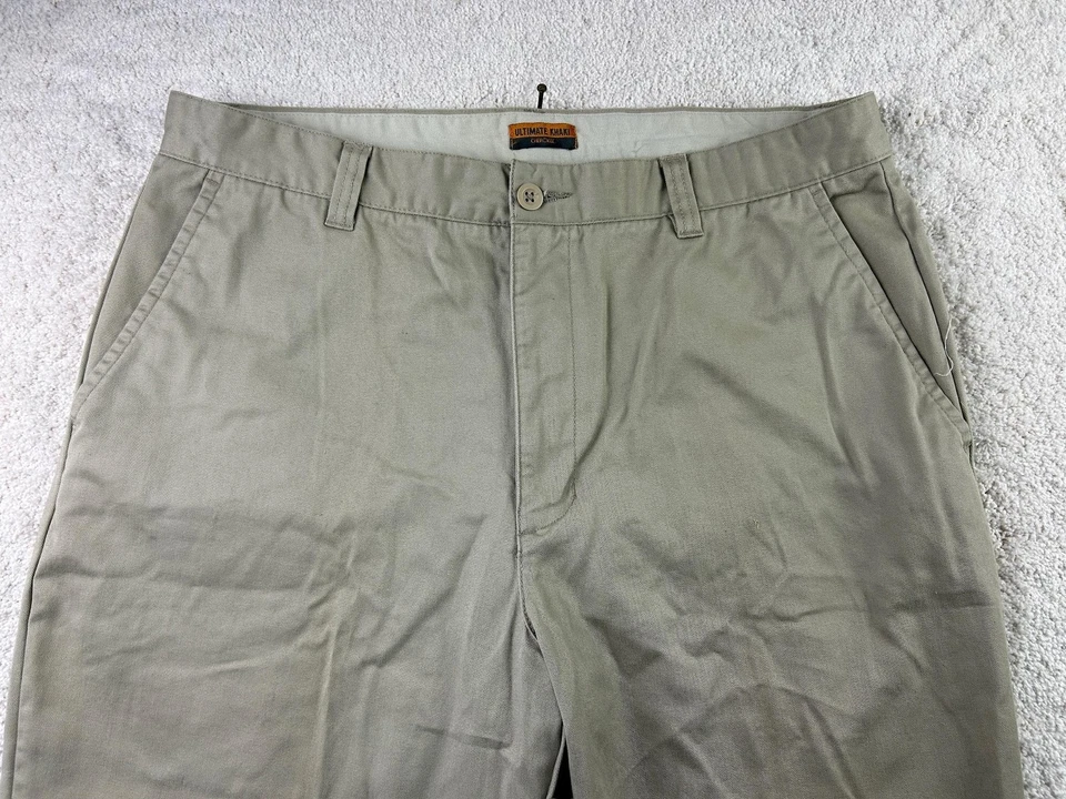 Pantalones Cherokee Ultimate Caqui Para Hombre 38x32 Beige Frente Plano Informales 100% Algodón Foto 2 de 4