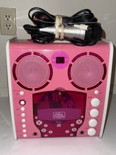 Singing Machine SML-383 Portable CD/CDG Player Karaoke Machine Pink -Tested Work