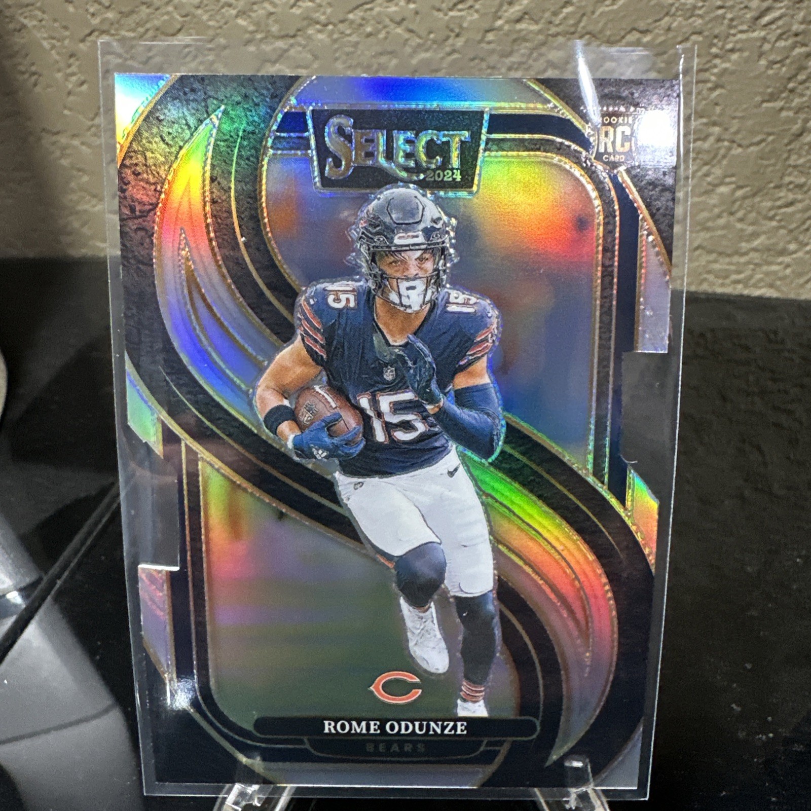 2024 Panini Select Rome Odunze Premier Level Die-Cut Silver Prizm Bears #136