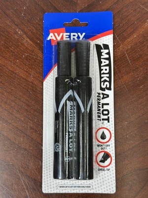 Avery Marks-A-Lot Permanent Markers, Regular Desk-Style Size, Chisel Tip