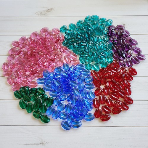 Swarovski Crystal Coffee Bean Beads Lot Vintage #3219 Red Blue Green Pink Purple