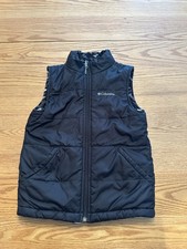 Boys Columbia Puffer Vest Black Reversible Medium M 10 12