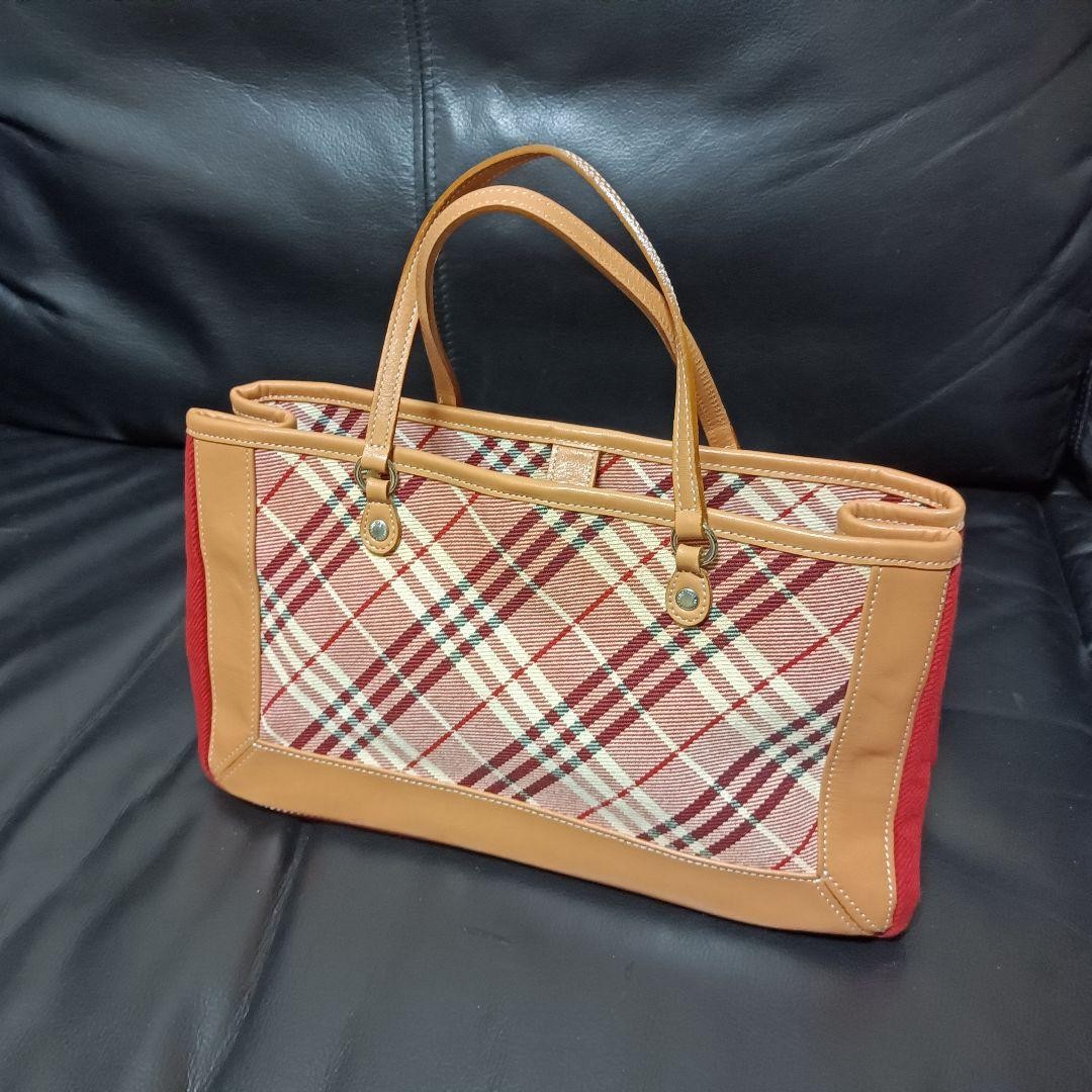 Burberry Blue Label Handbag Nova Check Cotton Canvas Leather Bag Handbag New thumbnail 21