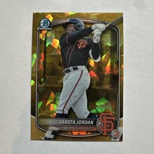 Dakota Jordan 2025 Bowman Draft #BDC-139 Chrome Gold Sapphire /50 Giants