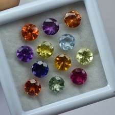 12 Pcs Natural Mix Color Sapphire 6x6 MM Round Lot CERTIFIED Gemstone