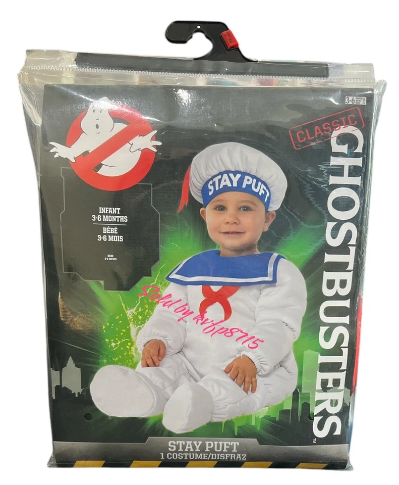 Lindo Disfraz Infantil Bebé Ghost Buster Halloween Talla 3-6 Meses Nuevo Mono Sombrero Foto 2 de 3