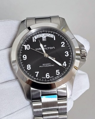 Hamilton Khaki Field King Day-Date Auto 40mm Black Dial SS Men's Watch H64475131