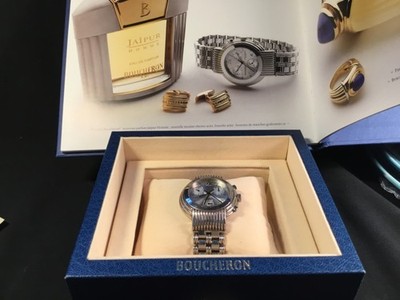 Boucheron Solis Quartz Chronograph with Original Box & Paris Boucheron Book