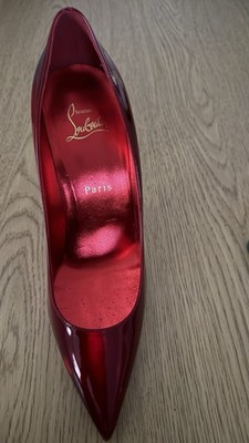 Christian Louboutin So Kate Red Patent Leather Stiletto Pumps Slip