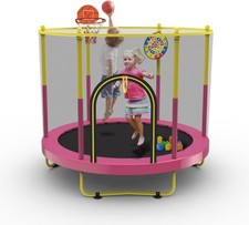 72" Trampoline for Kids with Net,6 FT Indoor  Outdoor Small Toddler Trampoline