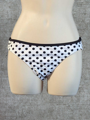 M (12) Piha by Moontide Bikini Slip Polka Face Gathered Brazillian Bademode