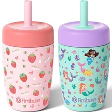  Cups Spill Proof, 12 OZ Insulated Sippy Cups for Toddlers Boys Girls, BPA-F...