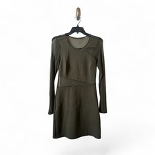 Urban Outfitters Silence + Noise Mini Dress Green Mesh Cutouts Long Sleeve Sz S 