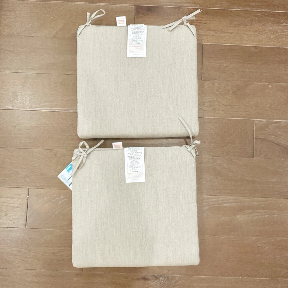 NWT Sunbrella Outdoor Chair Cushions With Ties Spectrum Pebble Fade Proof - Image 3 of 4