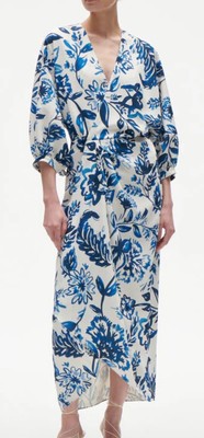 FIGUE Blanche Dress-Floral Blue NWT$798  Size 6 