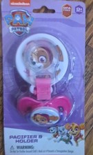 Paw Patrol  Chase  Pacifier  Pacifier Holder With Silicone Ring, New In Package