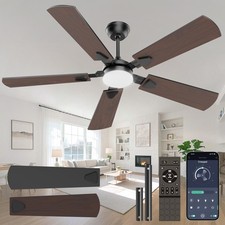 Ceiling Fans with Lights, 52 Inch Modern Ceiling Fans with Lights and Remote ...
