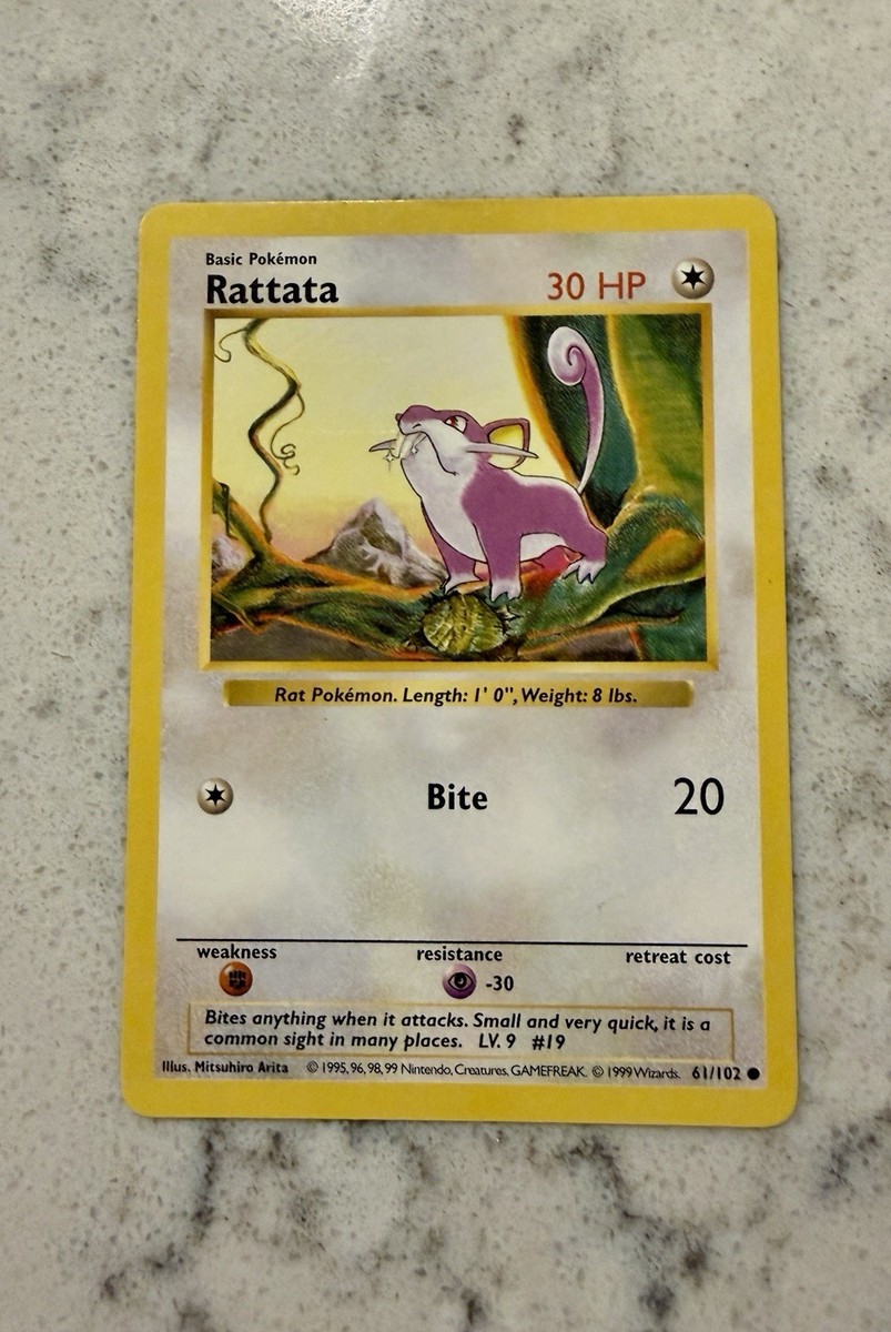 Pokémon TCGBase Set Raticate & Rattata SHADOWLESS 40/102 61/102