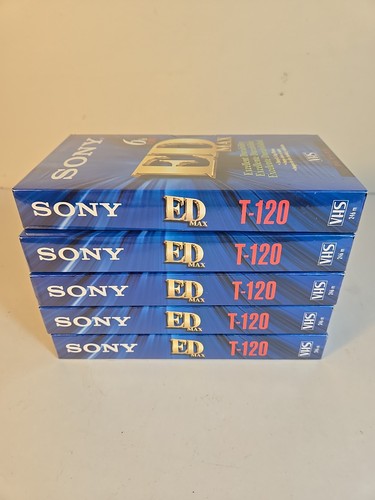 Sony ED Max T-120 6 Hour New Sealed Blank VHS Cassette Tapes Lot of 5 - Picture 7 of 12