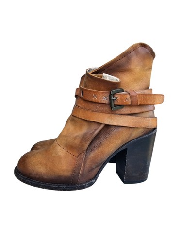 Stivaletti FREEBIRD Blaze taglia 8 in pelle marrone boho invecchiati western - Foto 1 di 8