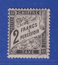 France 1882 Postage Stamp Numeral Drawing 2 Francs Mi. No. 22 Stamped