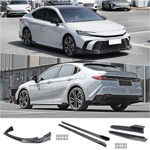 Carbon Fiber Style Front Lip Side Skirts Body Kit For Camry LE SE XSE 2024-25