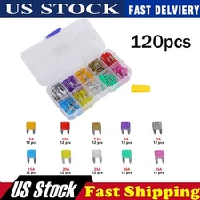 120 Pcs Fuses Automotive Kit - Blade Auto Fuse Assortment Standard and Mini...
