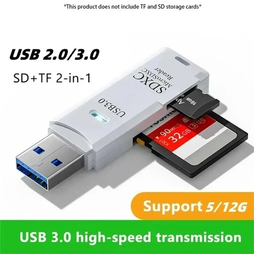 2 in 1 USB 3.0 Card Reader Micro TF sd card Reader usb adapter High Speed Reader