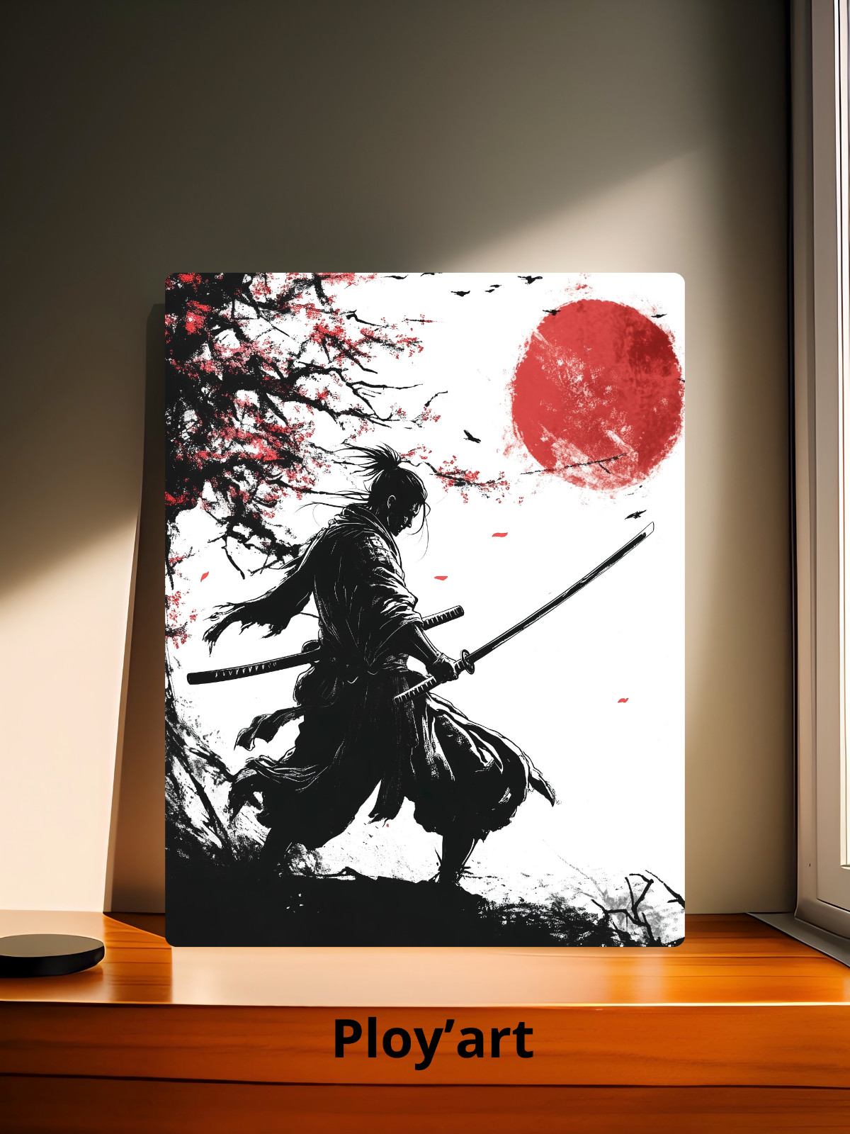 Plaque Métallique Samouraï A4 Idée Cadeau Idéale pour Fan d'Art Japonais