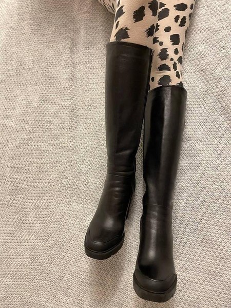 Women Genuin Vivier Boots Black Leather 39