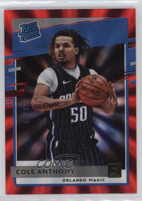 2020 Panini Donruss Rated Rookies Red Laser /99 Cole Anthony #208 Rookie RC 7y2