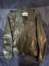 Off White Leather Jacket Sz L 100 % Authentic