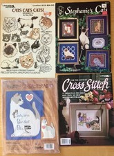 Cute Kitty Cats Cross Stitch Lot - 3 Patterns plus Kit