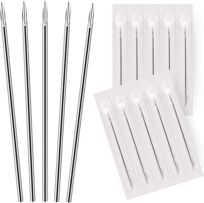 10PC Curved Piercing Needles Surgical Steel 20G Ear Nose Tragus Nipple Eyebrow