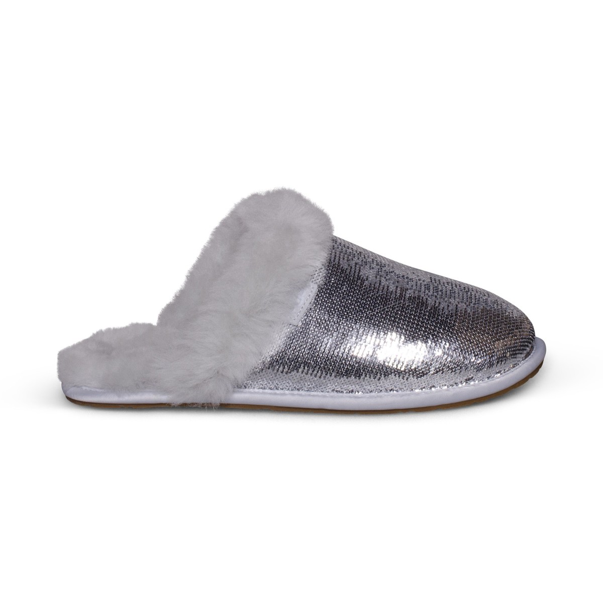 UGG SCUFFETTE II MIRROR BALL SILVER SUEDE SEQUIN WOMEN'S