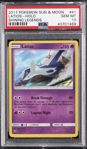 2017 POKEMON SUN & MOON SHINING LEGENDS #41 LATIOS-HOLO PSA 10 - Picture 1 of 2
