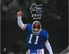 Phil Simms NY Giants Signed 11" x 14" Arm Up Spotlight Photo & "SB XXI MVP" Insc