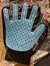 Pet Grooming Gloves Blue 2pk