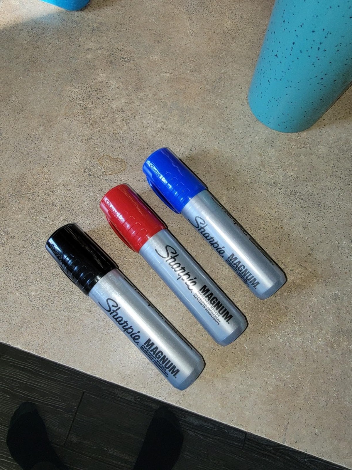 3-pack Blue Black Red Oversized Chisel Tip Waterproof S