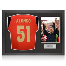Xabi Alonso Signed Bayer Leverkusen 2024-25 Football Jersey. Icon Frame