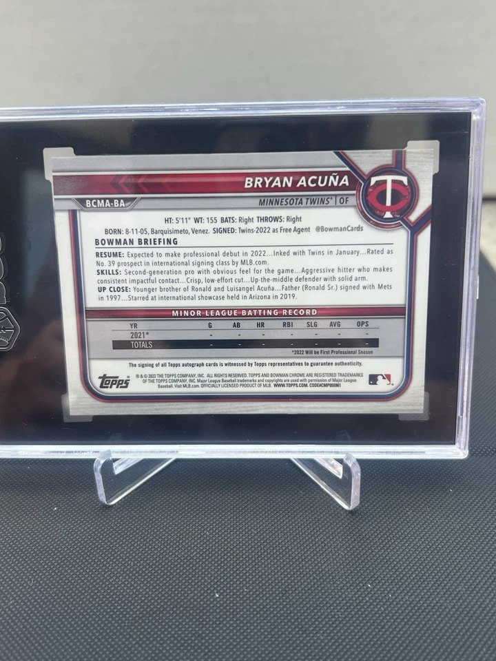 2022 Bowman Chrome - Mega Chrome Mojo Autographs Bryan Acuna #BCMA-BA (AU, RC) - Image 2 of 2