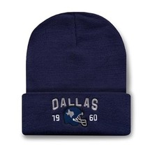 Beanie for Men Women Vintage Embroidered City Hats Apparel One Size Blue Dal