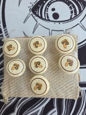 vintage 1970s speckled ceramic mushroom drawer knobs NOS lot 7 Funky Fab Shrooms