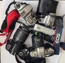 Untested Camera Job Lot Nikon D40 Sigma Lens Pentax MZ-50 Canon EOS 3000N 3000V