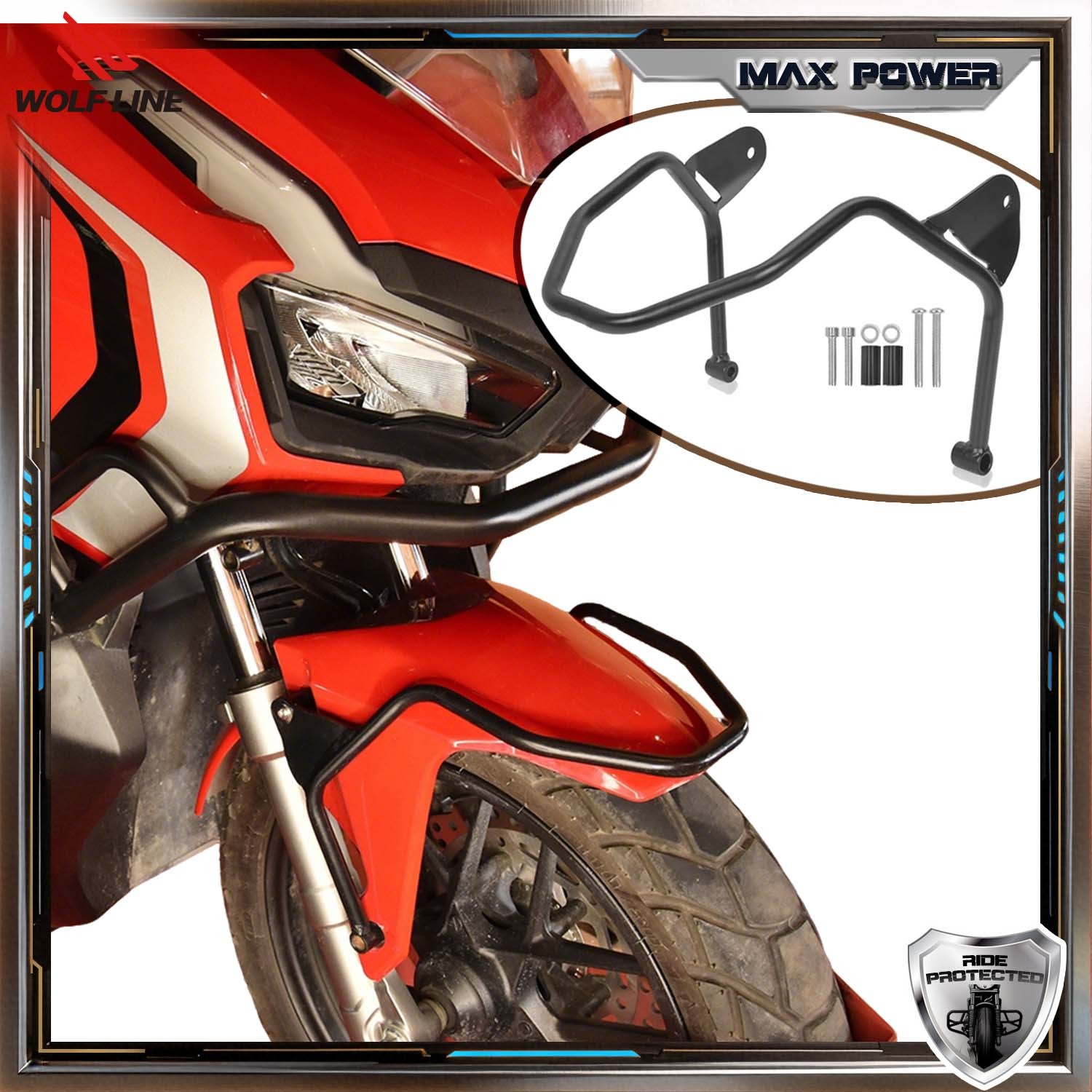 Fender Crash Bar For Honda Adv 160 150 Wheel Guard Frame Protect 2026 Wolfline