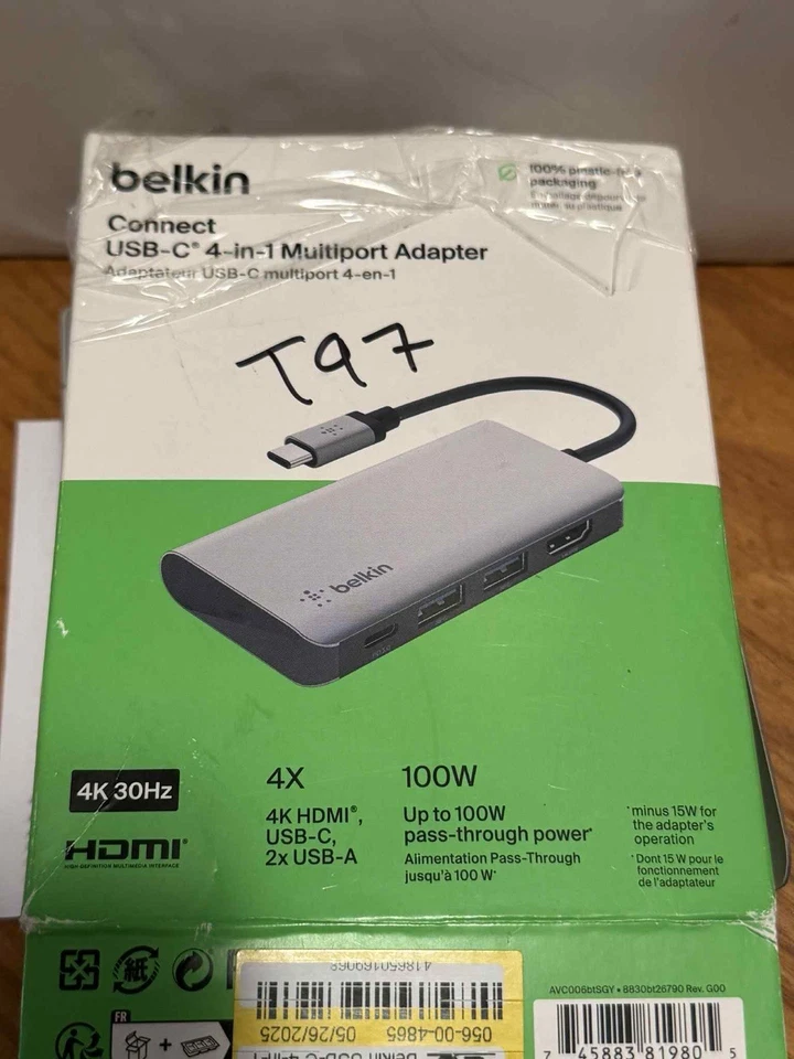 Belkin USB-C 4-in-1 Multiport Adapter - Image 3 of 4