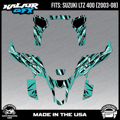 Graphics Kit for ATV Suzuki LTZ400 (2003-2008) Reflex Series - TEAL