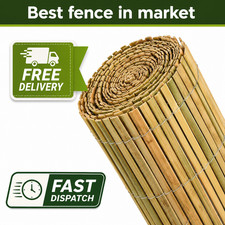 BAMBOO FENCE SCREEN ROLL NATURAL SLAT GARDEN SCREENING PRIVACY FENCING PANEL 4M