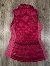 Lululemon Down For A Run Vest Size 6 Berry Pink Puffer Sleeveless Goose
