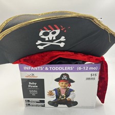 Way To Celebrate Baby Pirate Halloween Infant Costume Size 6-12 Months NWT